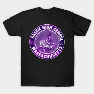 Salem High School Witch on a Broomstick Spooky Halloween T-Shirt